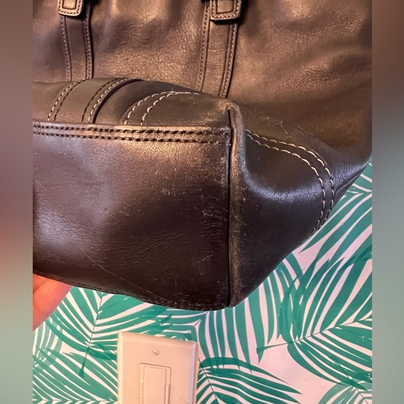 Vintage coach Hampton shoulder tote bag black leather 90’s Y2K - Picture 3 of 16